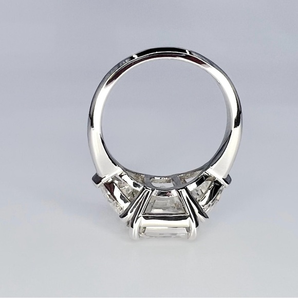 NWOT Asscher & Trillion Moissanite Ring in 14K White Gold - Picture 8 of 8